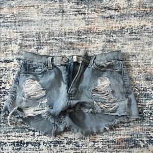 Mudd Light Blue Distressed Jean Shorts